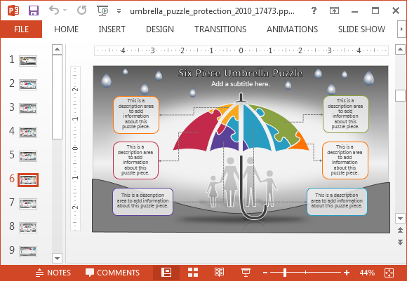 Umbrella puzzle pieces