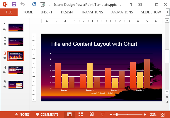 Chart slide with island background