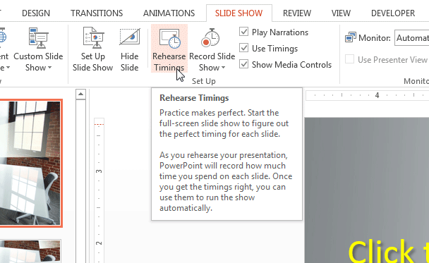 Rehearse Presentation Timing