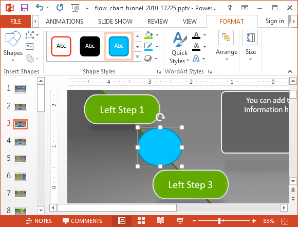 Add remove shapes in funnel diagram