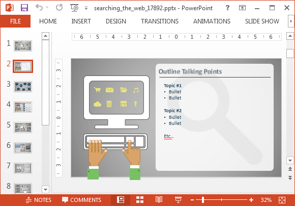 Create searc engine themed infographics and animated slides - Example of Talking Points in a Presentation Slide for SEO