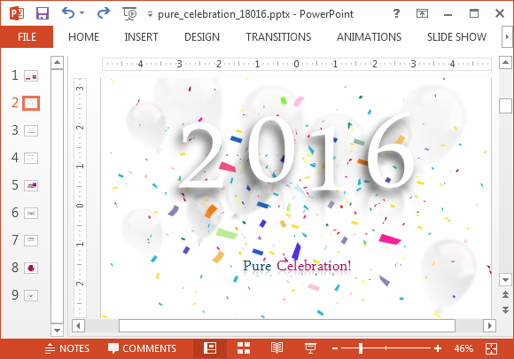animated 2016 New Year PowerPoint template