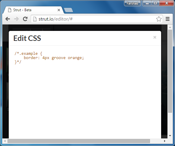 Edit CSS in Strut