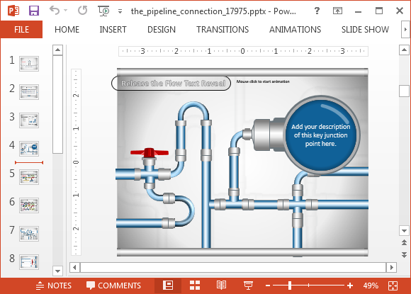 Pipeline project management template for PowerPoint