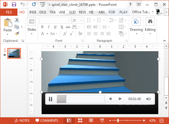 Spiral stair climb video animation for PowerPoint