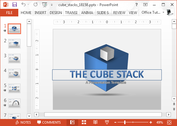3D cube animated PowerPoint template