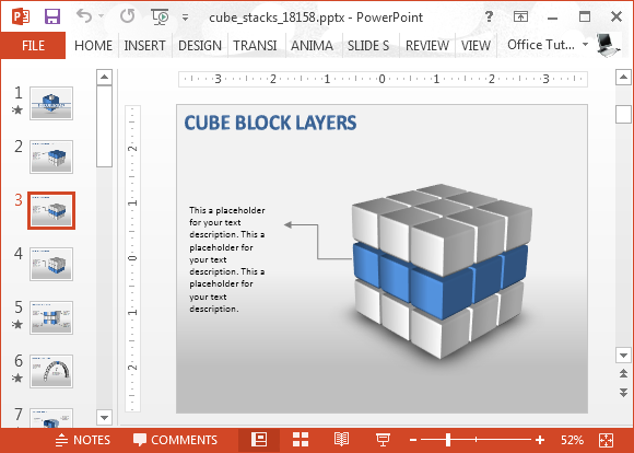 Editable cube diagrams