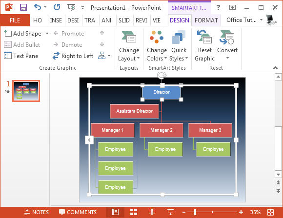 Change colors of org chart