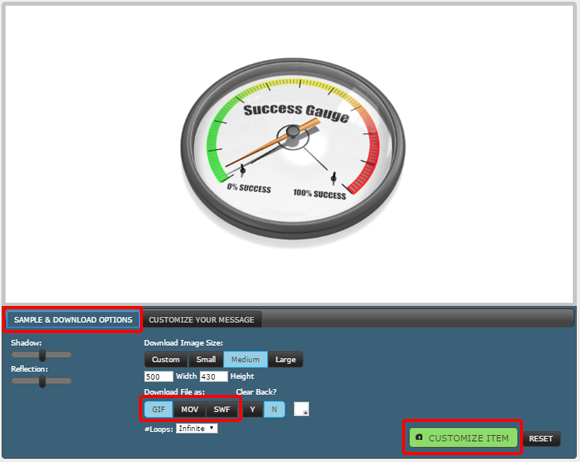 Customize gauge animation