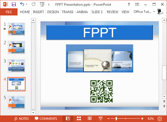 QR code in PowerPoint slide