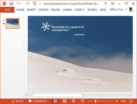 Free snow scene PowerPoint template