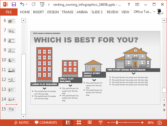 Rent infographic slide for PowerPoint