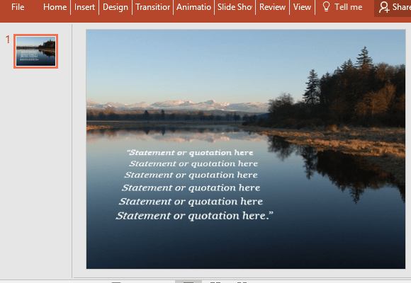 Editable quotation slide