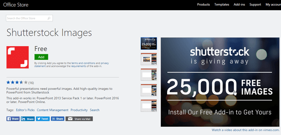Install Shutterstock addin