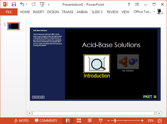 Interactive scientific slides for PowerPoint