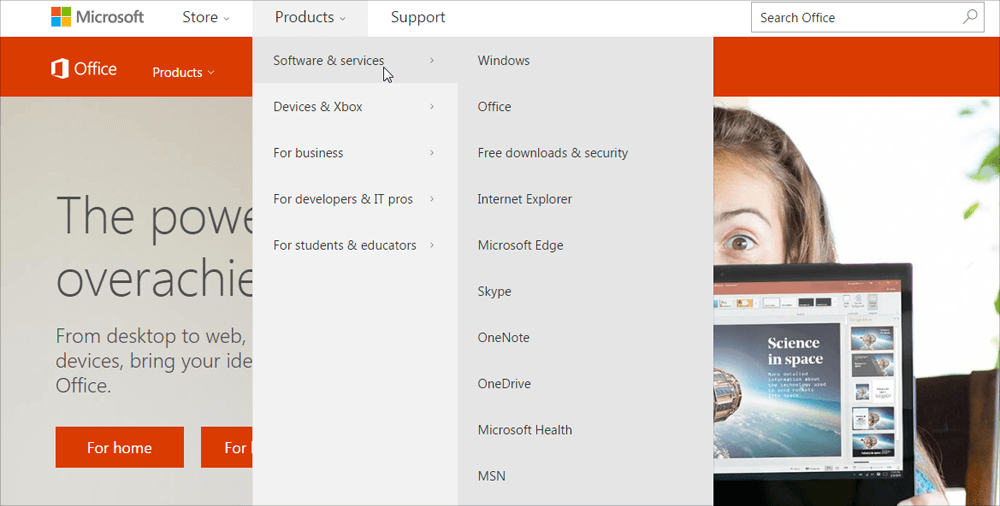 Microsoft products