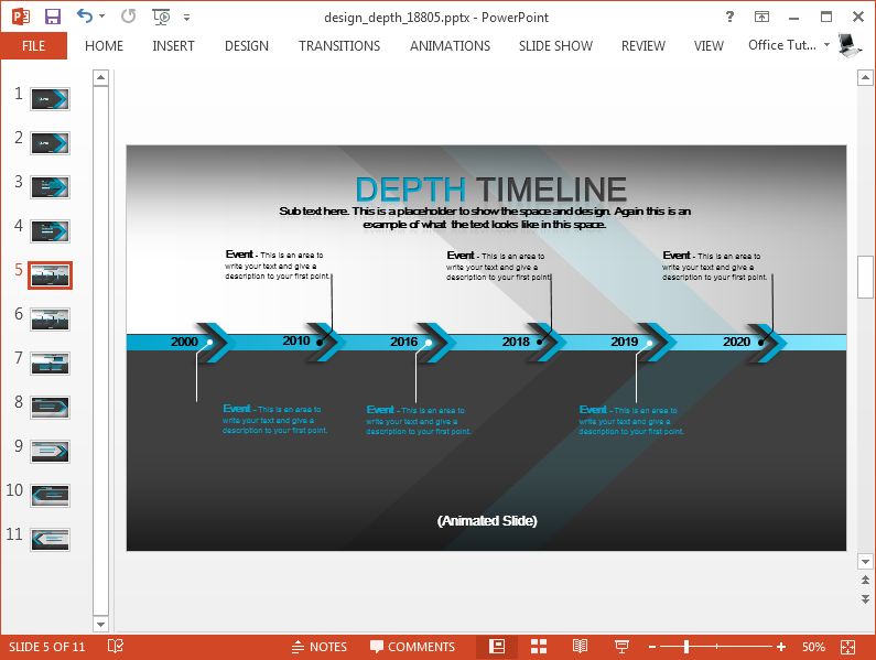 Animated Design Depth PowerPoint Template