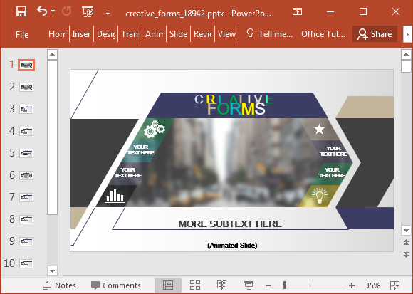 Creative forms infographic template for PowerPoint