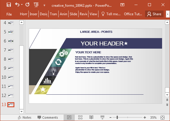 Large area infographic slide