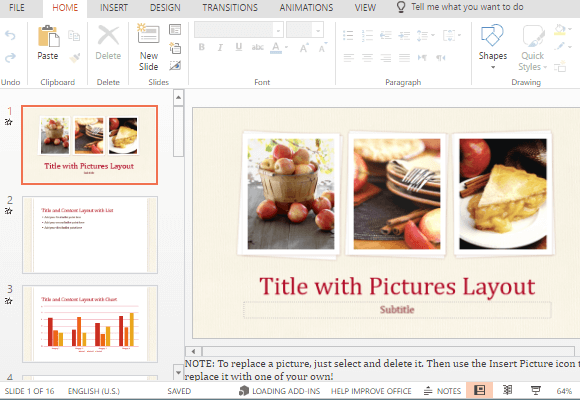 Example of Food PPT template with editable fields