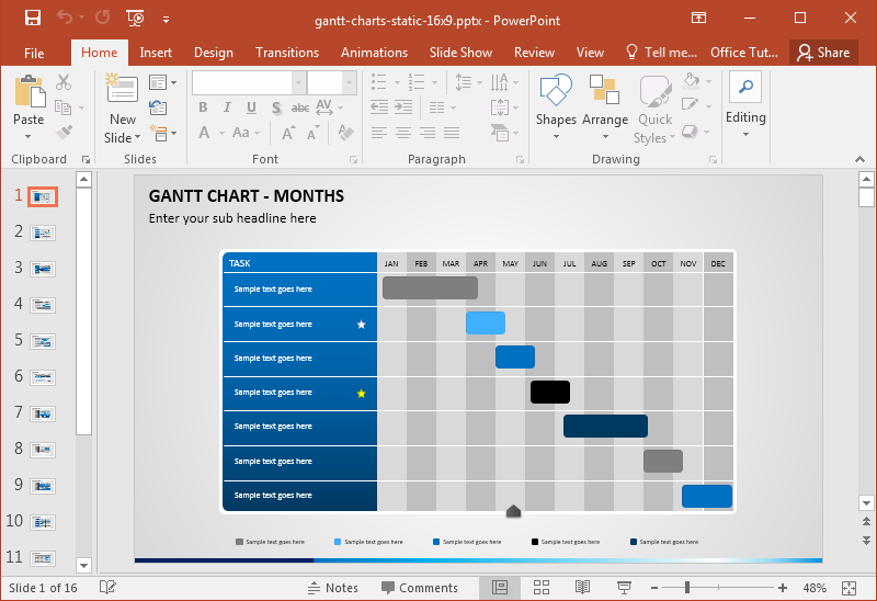 Gantt Charts PowerPoint Template