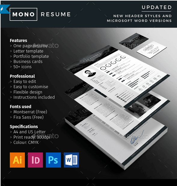 Mono Resume Template for PowerPoint and Google Slides