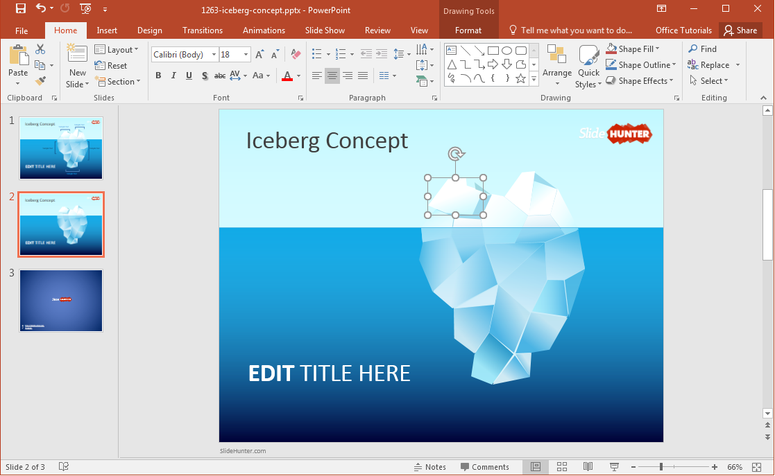 Editable Tip of the Iceberg Template