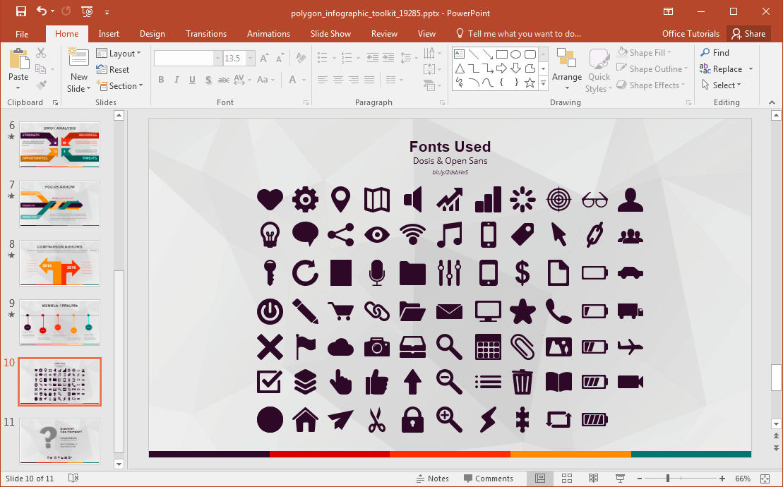 Clipart slide for PowerPoint with icons