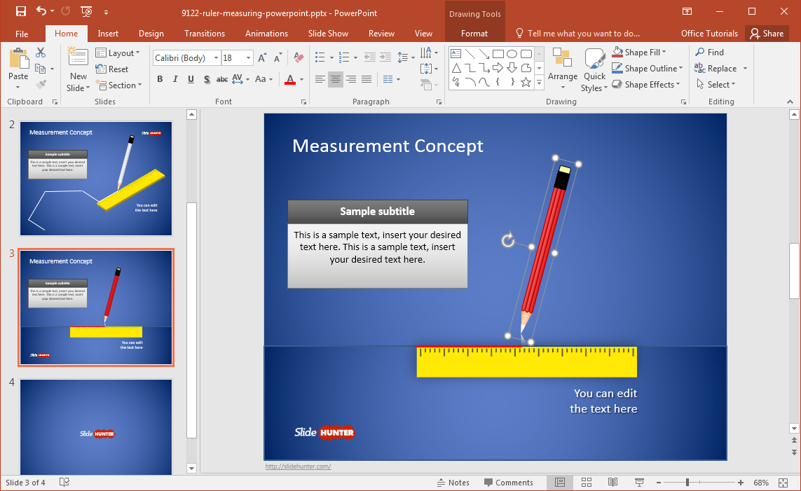 editable-pencil-and-ruler-slide-design