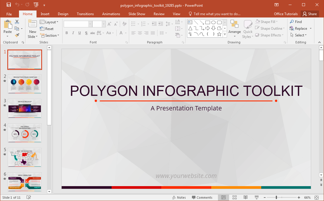 Infographic Polygon template for PowerPoint