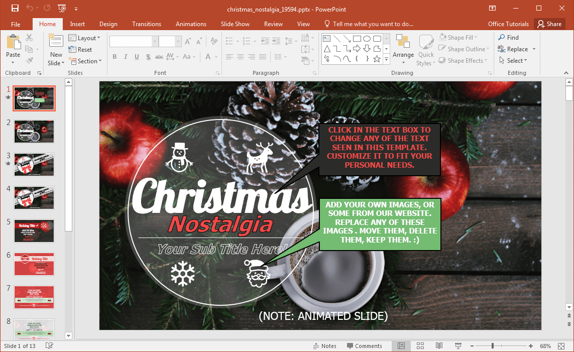 Animated Christmas Nostalgia PowerPoint Template