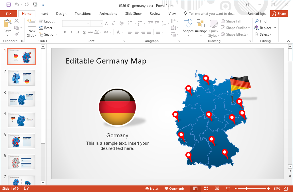 editable-map-of-germany-for-powerpoint