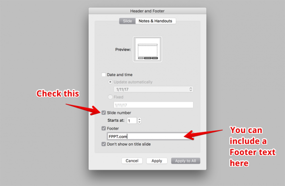 Customizing Slide Number Options in PowerPoint