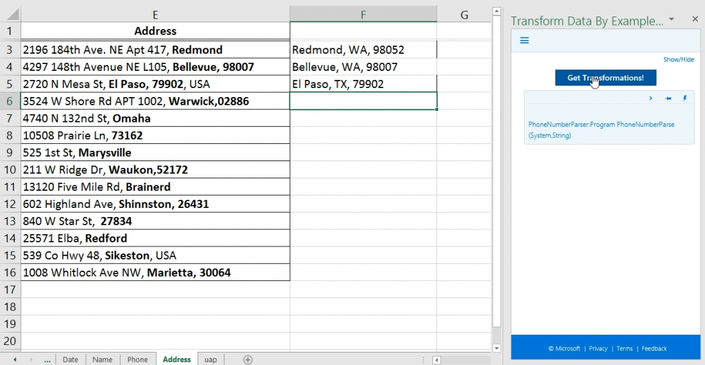 Easy Data Transformation With Transform Data By Example For Excel