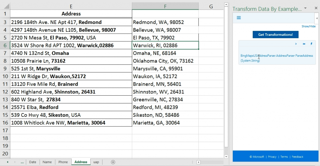 Easy Data Transformation With Transform Data By Example For Excel