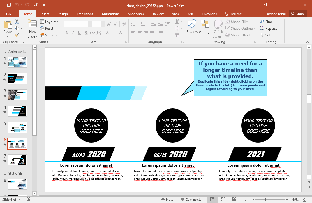 extendable timeline