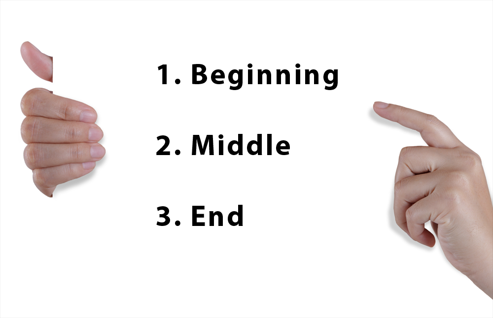 Three parts of a presentation - Example of applying the Rule of Three in a PowerPoint Slide