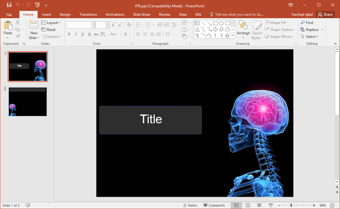 free brain powerpoint template