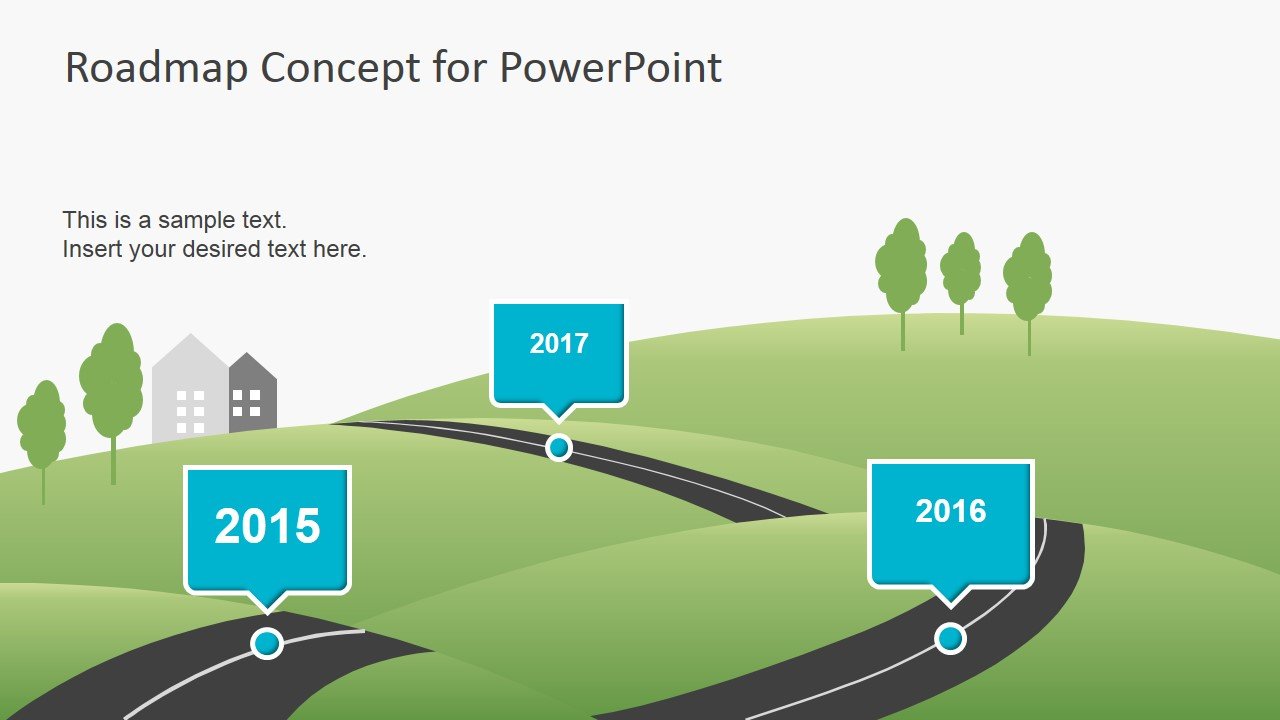 Roadmap Concept PowerPoint template & Google Slides roadmap design for 30 60 90 day plan presentations