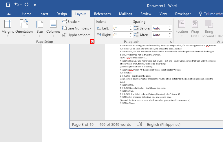 Change Page Orientation in Word