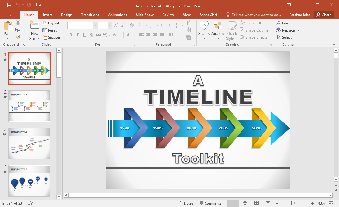 Animated Timeline PowerPoint Template