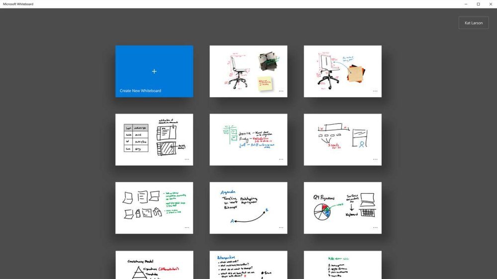 Whiteboard by Microsoft showing an example with multiple slides