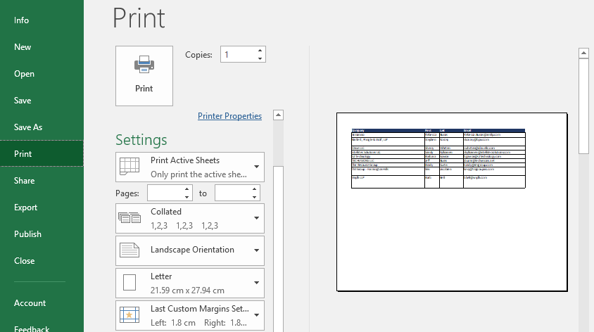 check your settings under print preview