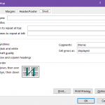 choose rows or columns to repeat in the dialog box