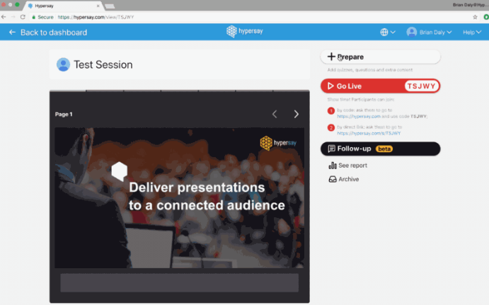 Prepare for your Presentation with Hypersay