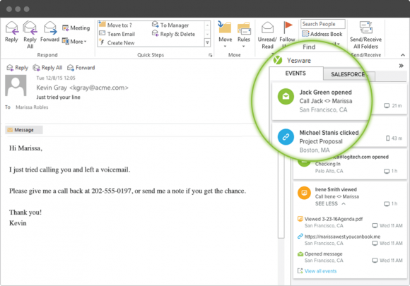 Track Emails and Links in Outlook with Yesware