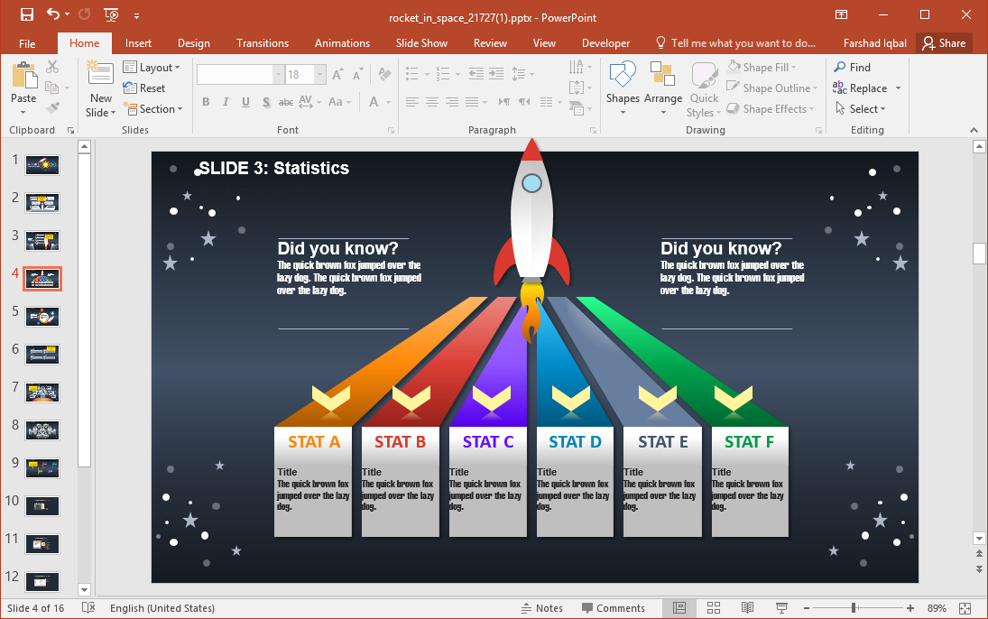 Timeline Slide with Rocket Animation