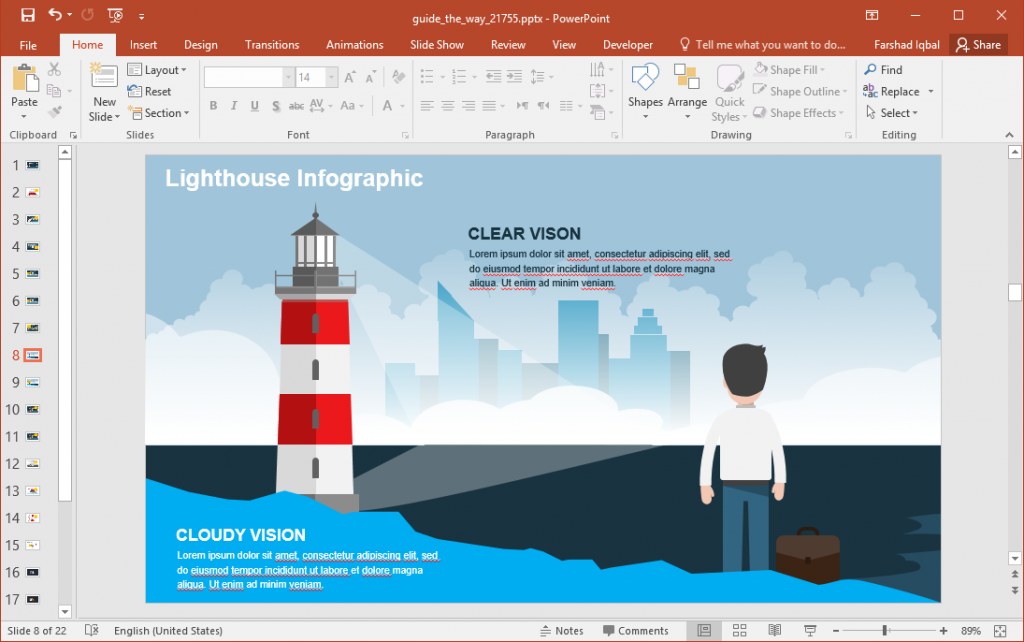 Powerpoint Long Way Example Animated Guide the Way PowerPoint Template