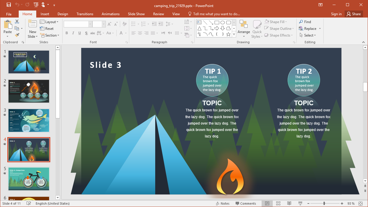 Camping Trip Template for PowerPoint