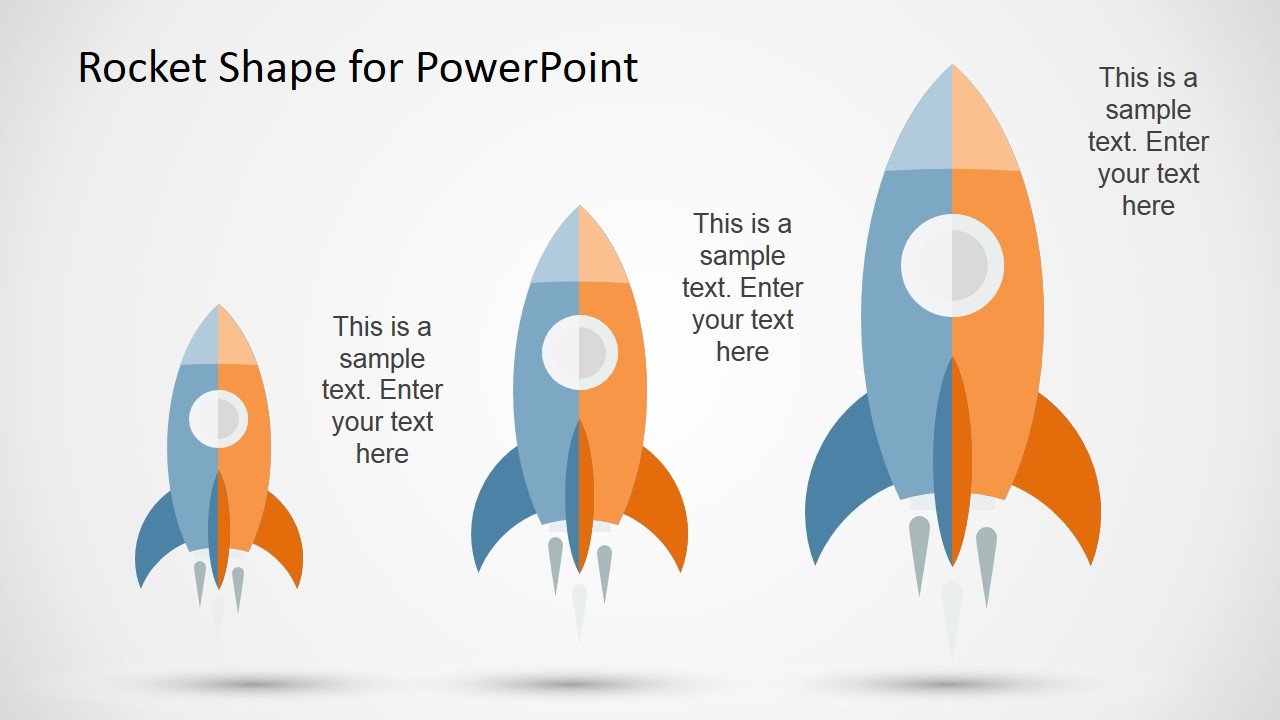 Space rocket shape for PowerPoint 100% editable